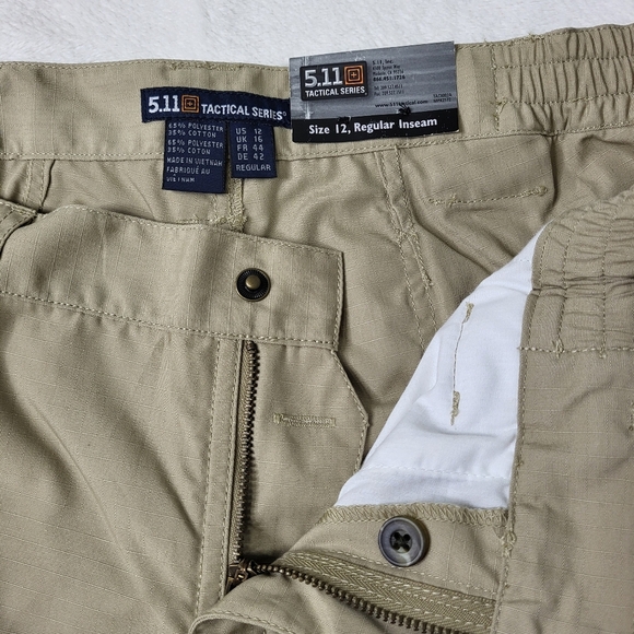 5.11 Tactical Tan Cargo Pants Relaxed Fit - Picture 13 of 15